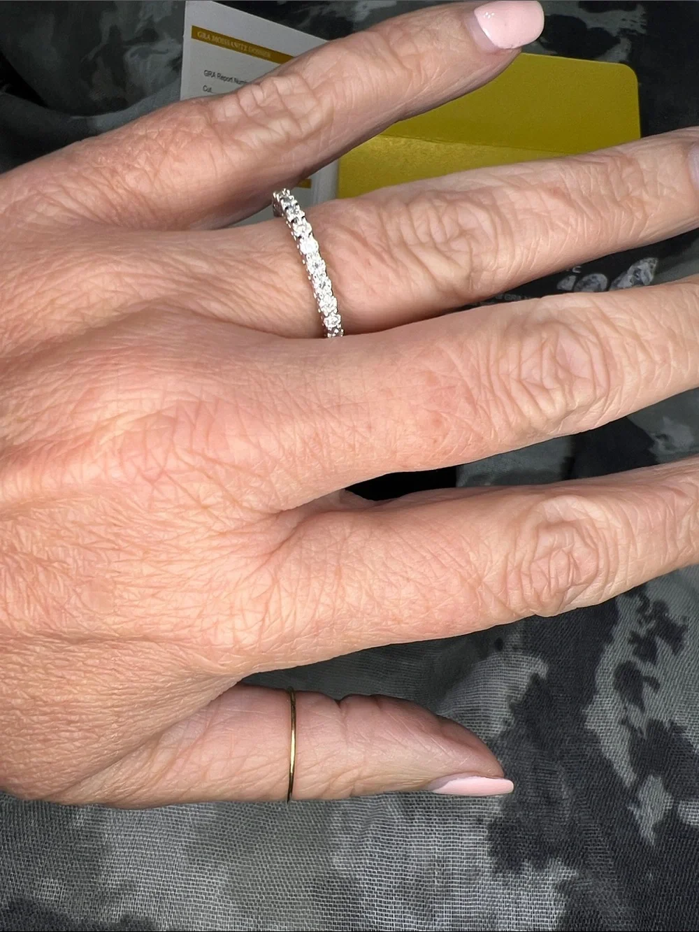 Sterling Silver 925 Moissanite Round Cut Eternity Band in White